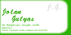 jolan gulyas business card