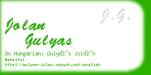 jolan gulyas business card